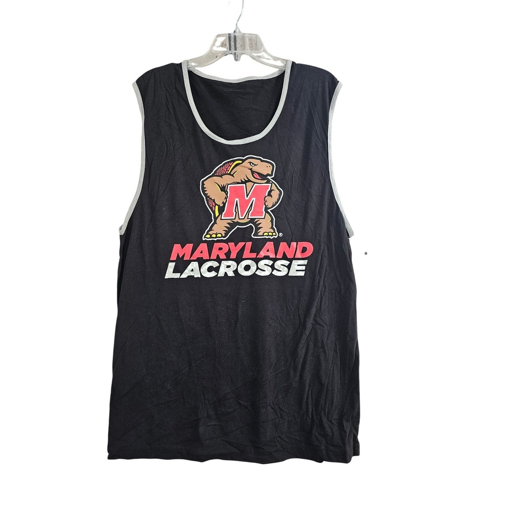 Adidas‎ Maryland Testudos Lacrosse Tank Top Mens Size M Black Solid Graphic NWT
